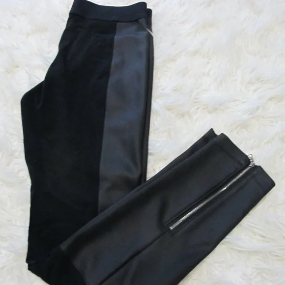 Express Leather staple date night Leggings Women's Size Small black EUC - Picture 2 of 4
